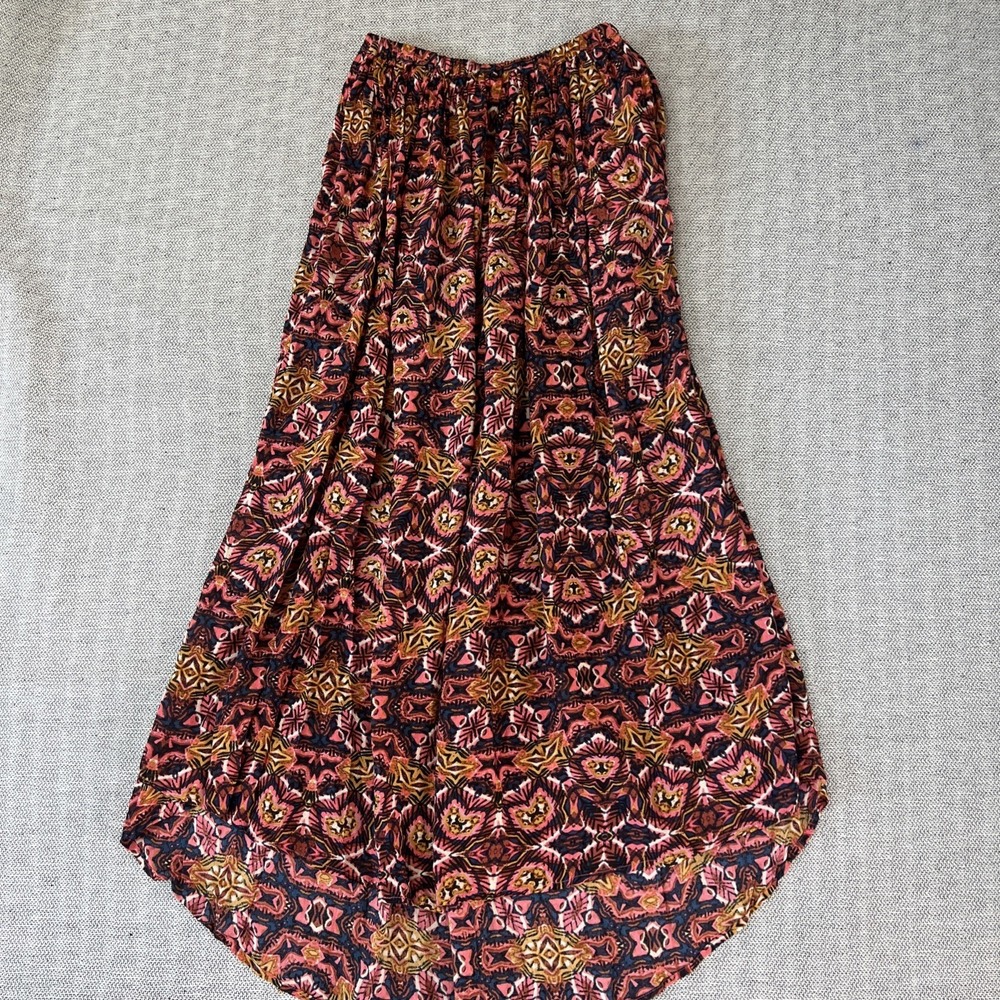 Billabong Black, Pink and Gold Maxi Skirt